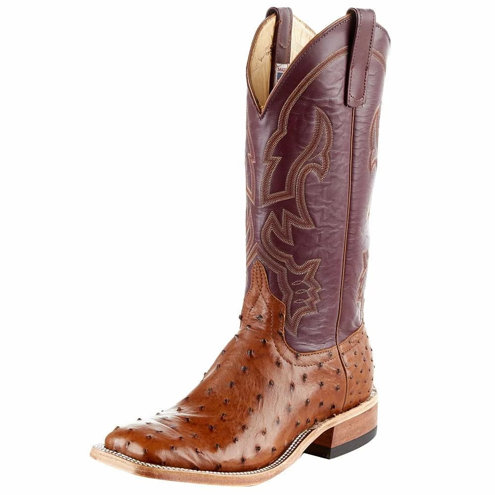 Anderson Bean Men'sAnderson Bean Peanut Full Quill Ostrich 13in. Burgundy Glove Top Boots 4 Anderson Bean Men'sAnderson Bean Peanut Full Quill Ostrich 13in. Burgundy Glove Top Boots - Image 2