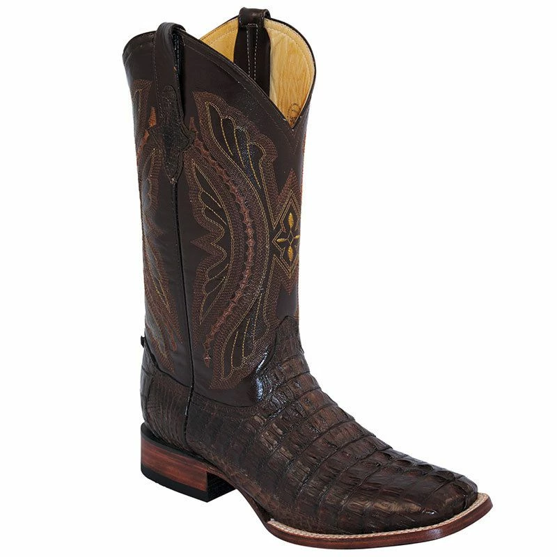 Ferrini Men's Dark Chocolate Caiman Cowboy Boots 3 Ferrini Men's Dark Chocolate Caiman Cowboy Boots