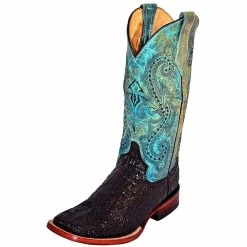 Ferrini Women's Black Caiman Print Cowgirl Boots