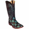 Ferrini Women's Black And Teal Patchwork Cowgirl Boots -Justin Boots Store 34640 default l