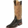 Justin Boots Men's Justin AQHA Remuda Series Black Smooth Ostrich Cowboy Boots -Justin Boots Store 37031 default l