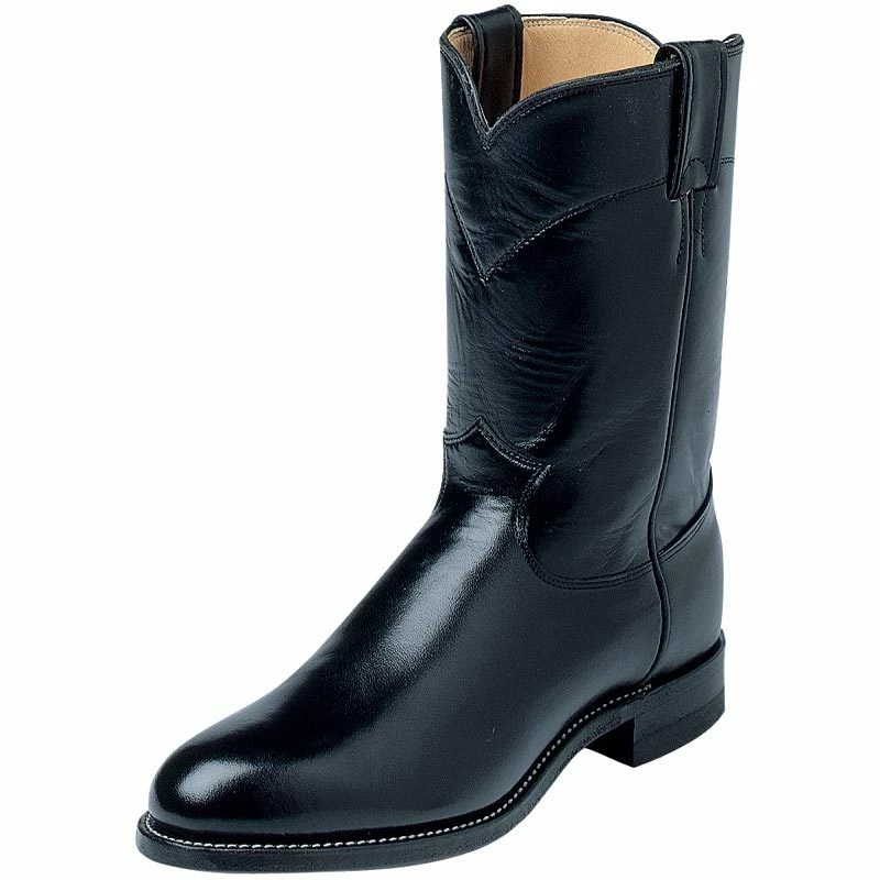 Justin Boots Men's Classic Black Kipskin Roper Cowboy Boots 3 Justin Boots Men's Classic Black Kipskin Roper Cowboy Boots