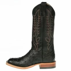 Anderson Bean Men's Black Full Quill Ostrich Cowboy Boots 9 Anderson Bean Men's Black Full Quill Ostrich Cowboy Boots -Justin Boots Store 5401A 2