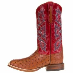Men's Tony Lama Royston Brandy Full Quill Ostrich 13in. Red Top Cowboy Boots 9 Men's Tony Lama Royston Brandy Full Quill Ostrich 13in. Red Top Cowboy Boots -Justin Boots Store 6042 2