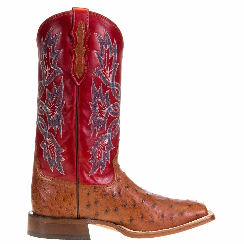 Men's Tony Lama Royston Brandy Full Quill Ostrich 13in. Red Top Cowboy Boots 7 Men's Tony Lama Royston Brandy Full Quill Ostrich 13in. Red Top Cowboy Boots - Image 5