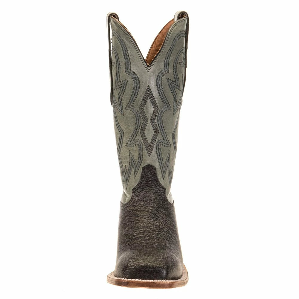 Justin Boots Men's AQHA Antracite Goat 13in. Seaglass Cowhide Top Square Toe 4 Justin Boots Men's AQHA Antracite Goat 13in. Seaglass Cowhide Top Square Toe - Image 2
