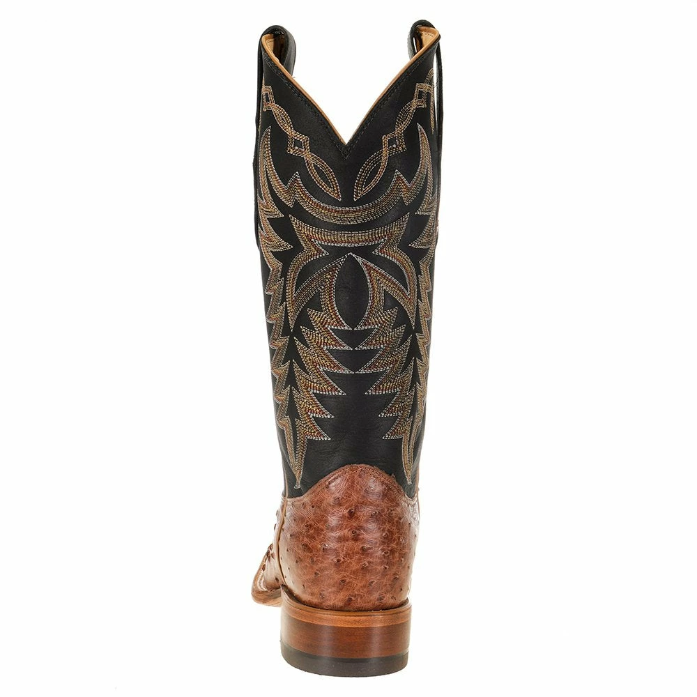 Justin Boots Men's Pascoe Rum Brown Full Quill Ostrich 13in. Black Chester Top Cowboy Boot 6 Justin Boots Men's Pascoe Rum Brown Full Quill Ostrich 13in. Black Chester Top Cowboy Boot - Image 4