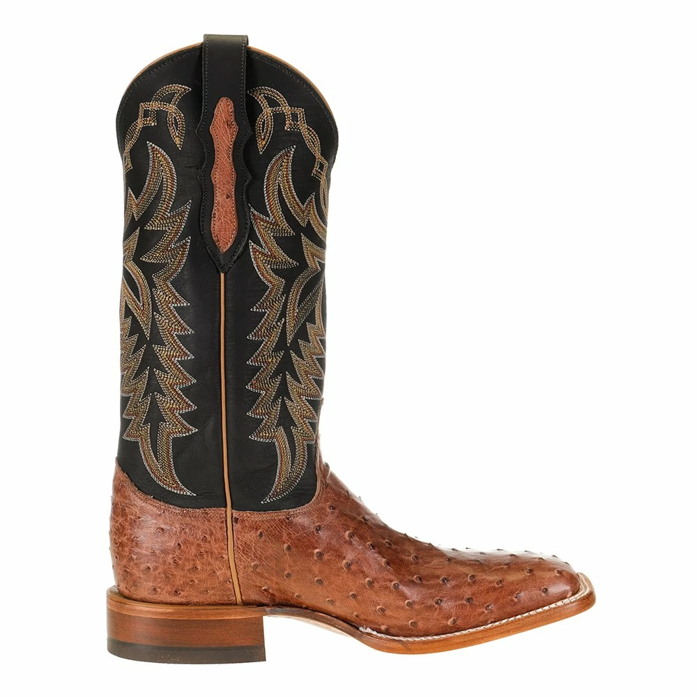 Justin Boots Men's Pascoe Rum Brown Full Quill Ostrich 13in. Black Chester Top Cowboy Boot 7 Justin Boots Men's Pascoe Rum Brown Full Quill Ostrich 13in. Black Chester Top Cowboy Boot - Image 5