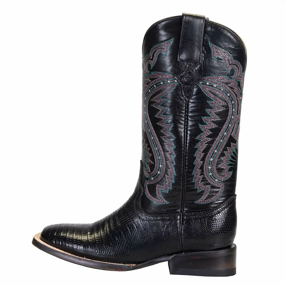 Ferrini Women's Black Teju Lizard Cowgirl Boots 5 Ferrini Women's Black Teju Lizard Cowgirl Boots - Image 3