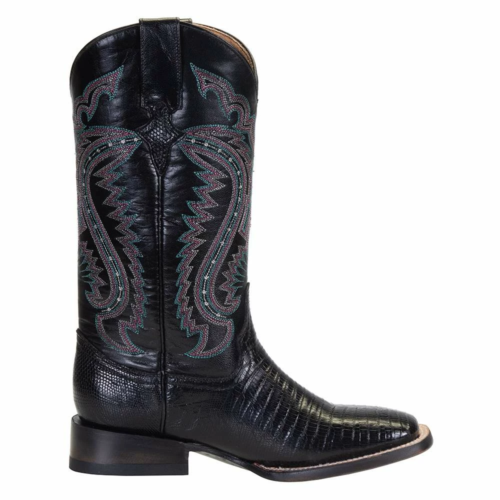 Ferrini Women's Black Teju Lizard Cowgirl Boots 7 Ferrini Women's Black Teju Lizard Cowgirl Boots - Image 5