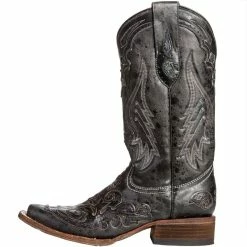 Corral Women's Vintage Black Python Inlay Cowgirl Boots -Justin Boots Store A2402 3