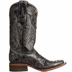 Corral Women's Vintage Black Python Inlay Cowgirl Boots -Justin Boots Store A2402 5