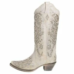 Corral Women's White Glitter Inlay Boots -Justin Boots Store A3322 2