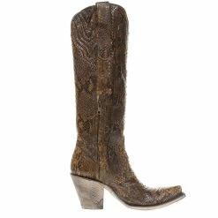 Corral Women's Tan Full Python 15' Snip Toe Boots -Justin Boots Store A3667 3