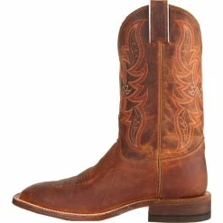 Justin Boots Men's Bent Rail Distressed Cognac Cowboy Boots 8 Justin Boots Men's Bent Rail Distressed Cognac Cowboy Boots -Justin Boots Store BR735 3