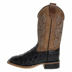 Old West Kids Old West Black Horn Back Gator/Tan Fry Cowboy Boots -Justin Boots Store BSC1829 2 b6feb805 c92d 49b6 9cc1 f45b79822beb