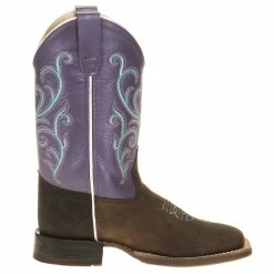 Old West Youth Purple Top Brown Foot Cowgirl Boots -Justin Boots Store BSC1907 42