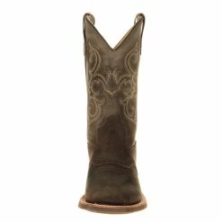 Alternative view of Old West Kids Green Waxy Top Brown Foot Cowboy Boots