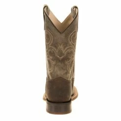 Old West Kids Green Waxy Top Brown Foot Cowboy Boots -Justin Boots Store BSC1915 3