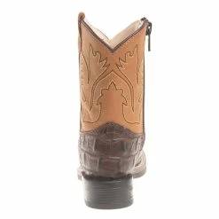 Old West Boys Toddler Brown Horn Back Gator Tan Canyon Cowboy Boots -Justin Boots Store BSI1830 3