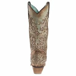 Corral Women's Mint Glitter Inlay Snip Toe Cowgirl Boots -Justin Boots Store C3332 3