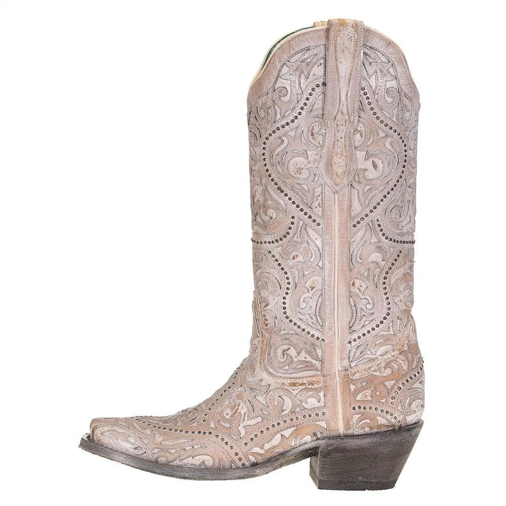 Women's Corral White Full Inlay Boots 5 Women's Corral White Full Inlay Boots - Image 3
