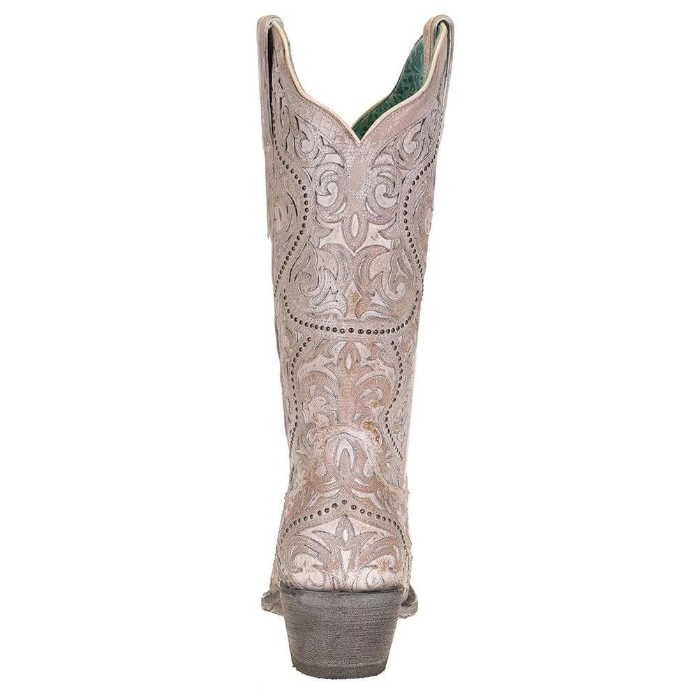 Women's Corral White Full Inlay Boots 6 Women's Corral White Full Inlay Boots - Image 4