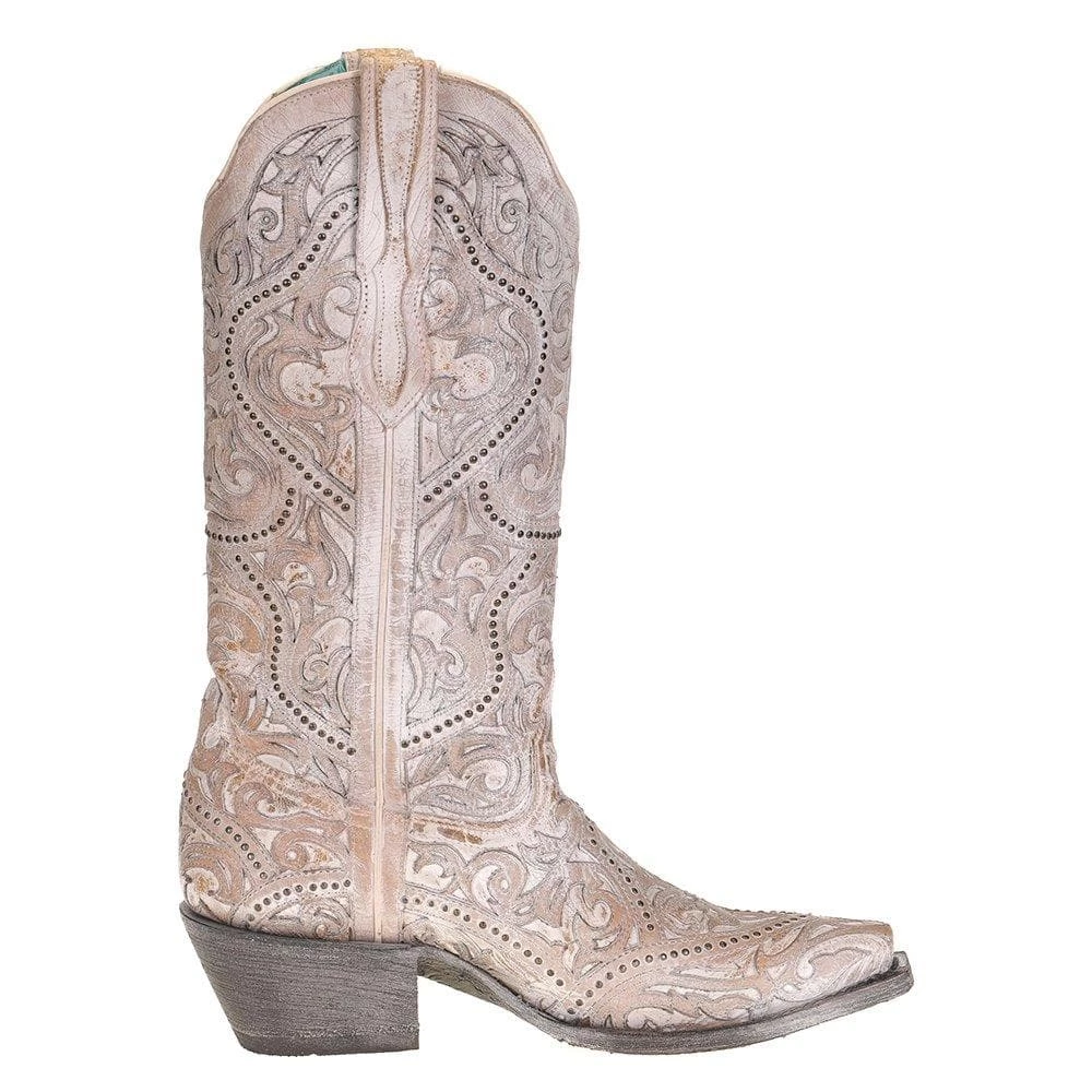 Women's Corral White Full Inlay Boots 7 Women's Corral White Full Inlay Boots - Image 5
