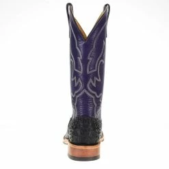 Anderson Bean Men's Black Hornback Caiman 13in. Purple Orchid Kidskin Top Square Toe Boots 8 Anderson Bean Men's Black Hornback Caiman 13in. Purple Orchid Kidskin Top Square Toe Boots -Justin Boots Store HBCAIMAN B 3