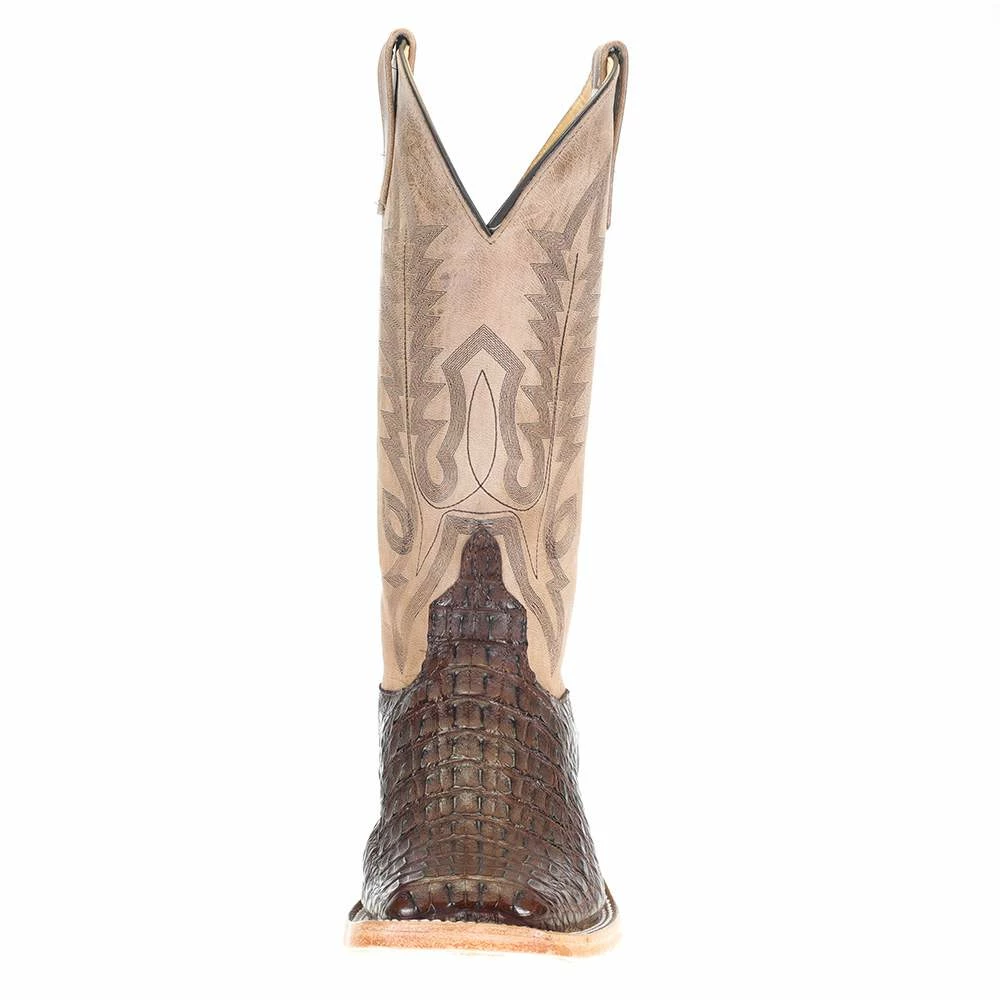 Anderson Bean Men's Chocolate Hornback Caiman 13in. Bone Mad Dog Top Square Toe Boots 3 Anderson Bean Men's Chocolate Hornback Caiman 13in. Bone Mad Dog Top Square Toe Boots