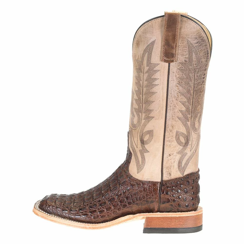Anderson Bean Men's Chocolate Hornback Caiman 13in. Bone Mad Dog Top Square Toe Boots 4 Anderson Bean Men's Chocolate Hornback Caiman 13in. Bone Mad Dog Top Square Toe Boots - Image 2