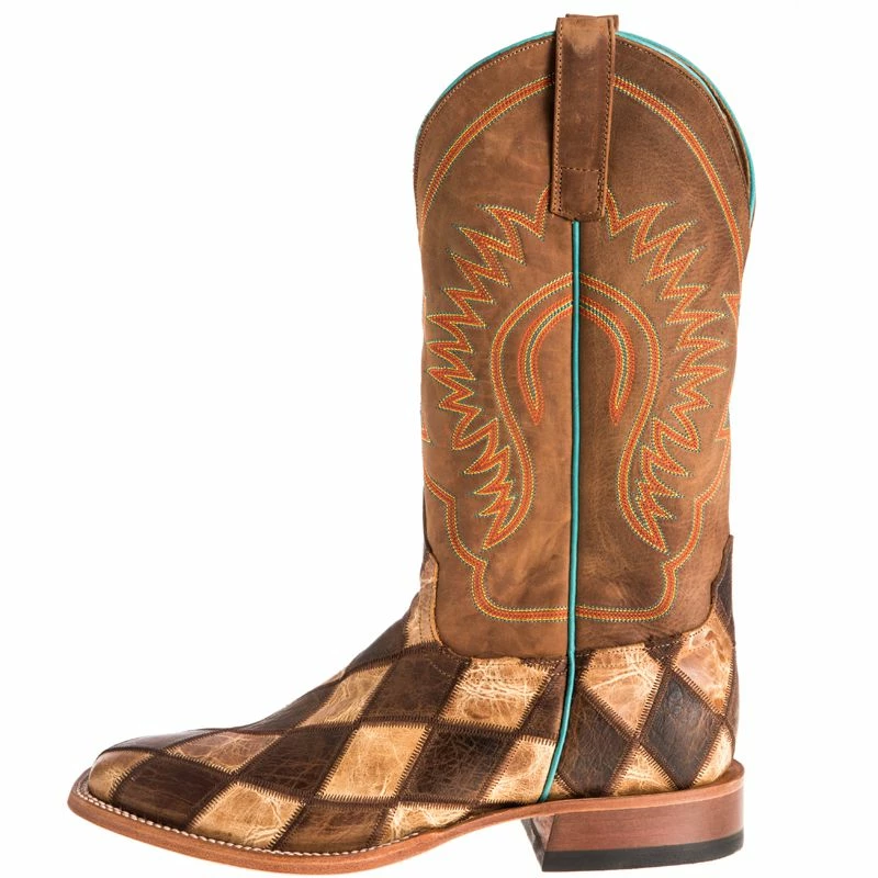 Horsepower Boots Men's Crazy Train Patchwork Cowboy Boots 5 Horsepower Boots Men's Crazy Train Patchwork Cowboy Boots - Image 3