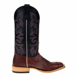 Horsepower Men's Brandy Lux Full Quill Ostrich 13in Black Top Square Toe Boots 12 Horsepower Men's Brandy Lux Full Quill Ostrich 13in Black Top Square Toe Boots -Justin Boots Store HP8015 4