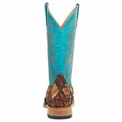 Horsepower Boots Men`s Top Hand Cigar Matte Bass Patchwork 13` Turquoise Top Boot -Justin Boots Store HP8052 4