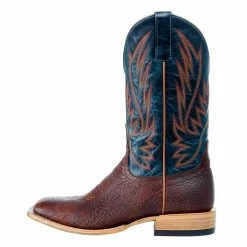 Horsepower Boots Men`s Top Hand Cowboy Comanche Shrunken Shoulder 13` Navy Explosion Top Boot -Justin Boots Store HP8054 3