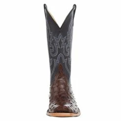 Horsepower Boots Men's Top Hand Kango Tobac Full Quill Ostrich 13' Black Pull Up Top TK Toe Boot 9 Horsepower Boots Men's Top Hand Kango Tobac Full Quill Ostrich 13' Black Pull Up Top TK Toe Boot -Justin Boots Store HP9505 2