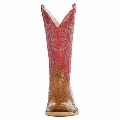 Horsepower Boots Men's TH Antique Saddle Full Quill Ostrich 13in. Red Sinsation Top Boot -Justin Boots Store HP9506 2
