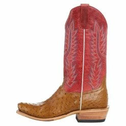Horsepower Boots Men's TH Antique Saddle Full Quill Ostrich 13in. Red Sinsation Top Boot -Justin Boots Store HP9506 3