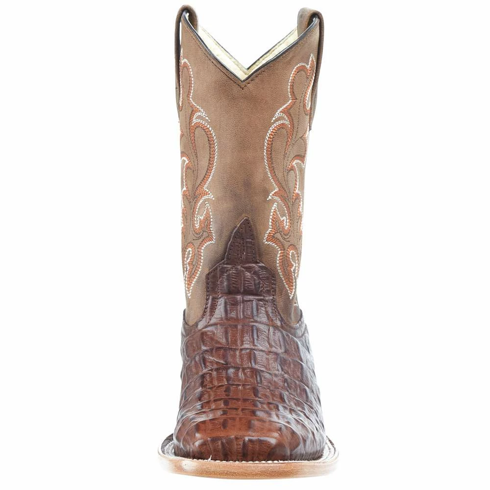 Horsepower Boots Kid's Chocolate Nile Print Cowboy Boots 4 Horsepower Boots Kid's Chocolate Nile Print Cowboy Boots - Image 2
