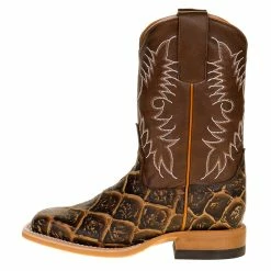Horsepower Kids Horsepower Rusty Fish Print With Brown Top Cowboy Boots -Justin Boots Store HPK1844 3