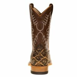 Horsepower Kids Horsepower Rusty Fish Print With Brown Top Cowboy Boots -Justin Boots Store HPK1844 4