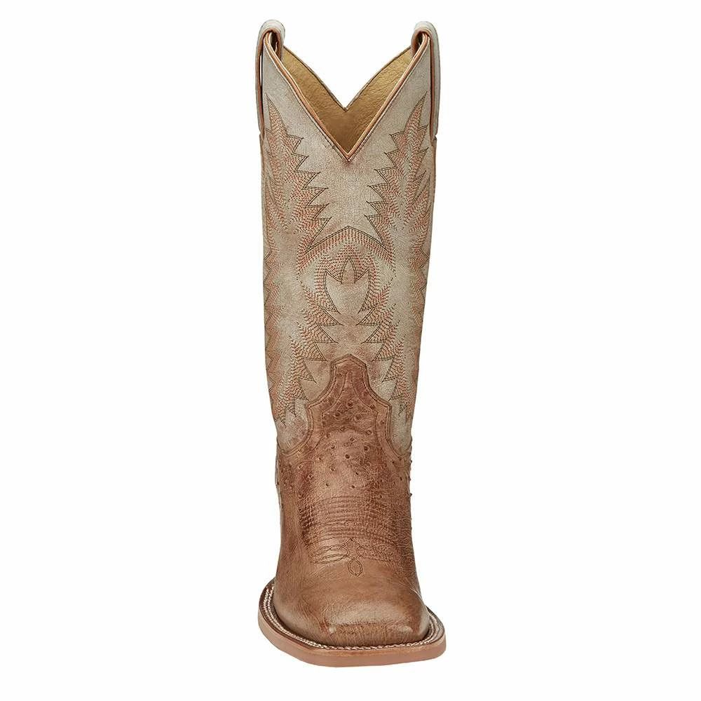 Justin Boots Men's Vintage Tan Smooth Ostrich Cowboy Boot 4 Justin Boots Men's Vintage Tan Smooth Ostrich Cowboy Boot - Image 2