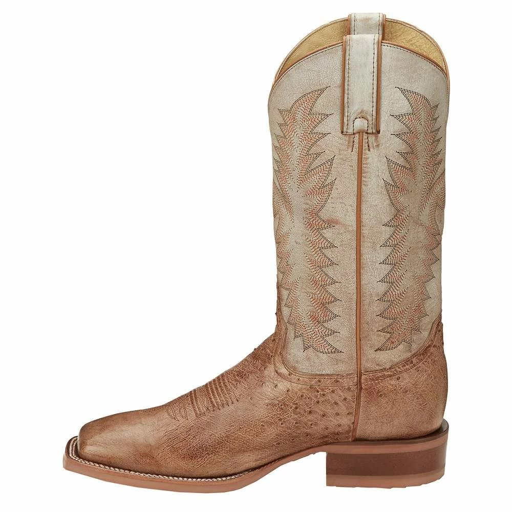 Justin Boots Men's Vintage Tan Smooth Ostrich Cowboy Boot 5 Justin Boots Men's Vintage Tan Smooth Ostrich Cowboy Boot - Image 3