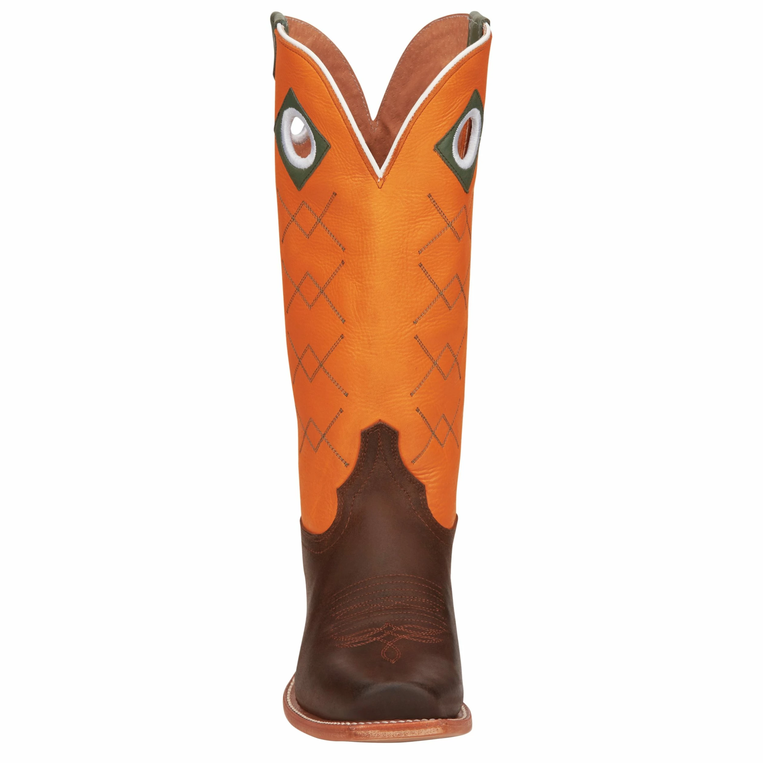 Justin Boots Mens Billet Brown 13in Sunrise Orange Cowhide Top Boot 4 Justin Boots Mens Billet Brown 13in Sunrise Orange Cowhide Top Boot - Image 2