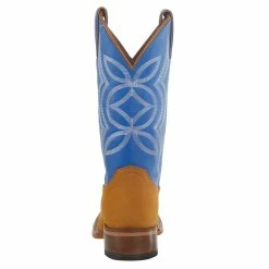 Justin Boots Women's Hayes Tan 11` Blue Square Toe Boot 10 Justin Boots Women's Hayes Tan 11` Blue Square Toe Boot -Justin Boots Store JP2601 4
