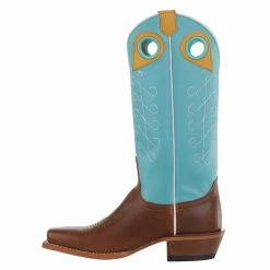Justin Boots Women's Hattie Saddle Tan 13` Turquoise Square Toe Boot -Justin Boots Store JP2602 3