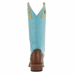 Justin Boots Women's Hattie Saddle Tan 13` Turquoise Square Toe Boot -Justin Boots Store JP2602 4