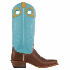 Justin Boots Women's Hattie Saddle Tan 13` Turquoise Square Toe Boot -Justin Boots Store JP2602 5