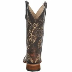 Circle G Women's Brown Crackle Dragon Fly Embroidery Cowgirl Boots -Justin Boots Store L5079 5