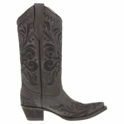 Circle G Women's Black Filigree Snip Toe Cowgirl Boots -Justin Boots Store L5433 4